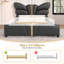Structure de lit rembourrée en similicuir, avec tête et pied de lit en forme de papillon, structure de lit plateforme avec décorations en métal-794225213-794225214