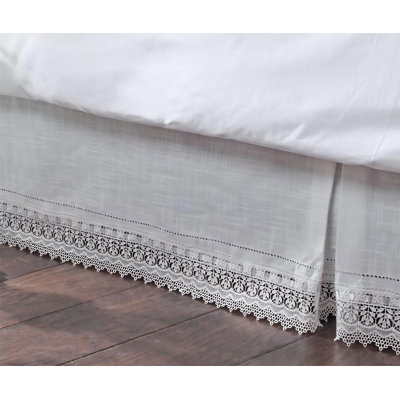 Renaissance Home Fashion Sophia Dust Ruffle/Bed Skirt, Queen, Ivory