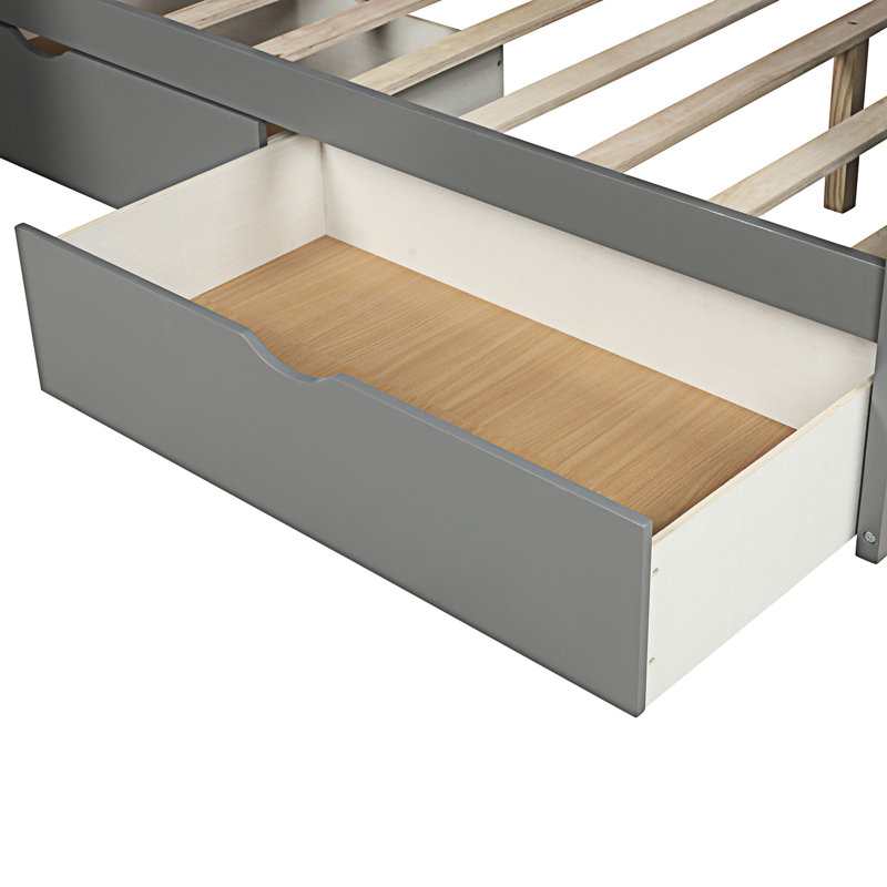 Bunk Bed With Drawers, Gray