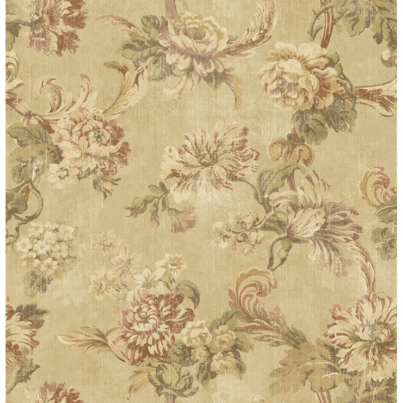 Papier peint non collé Seabrook Designs, Beige/rouge