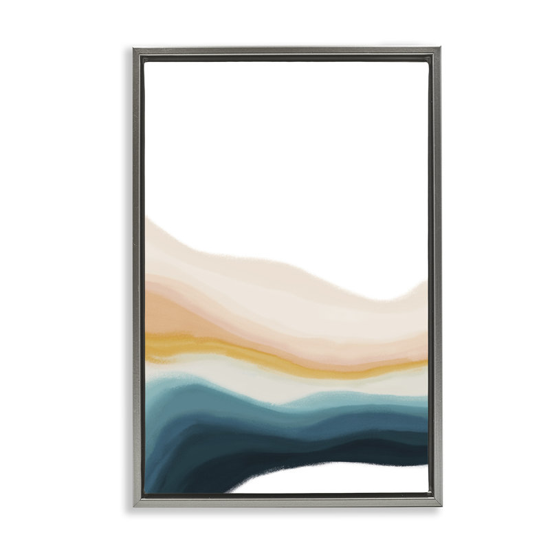 «Peach Swirl Landscape Floater Canvas» par JJ Design House, LLC., Cadre flottant gris lustré, H 31 po x l 25 po x P 1,7 po