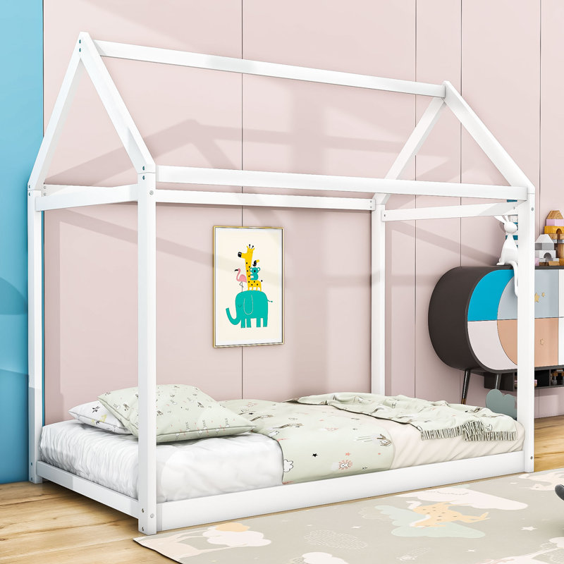 Lit simple en bois Drumnagee, Blanc