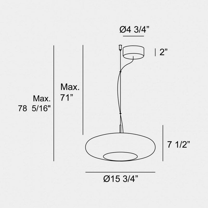Plat 1 - Light LED Pendant, Amber