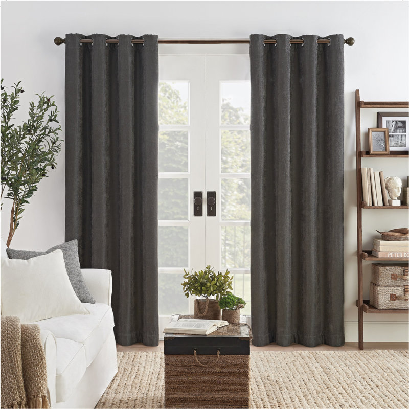 Aniyahlee Polyester Blackout Curtain Panel, 50" W x 108" L, Charcoal