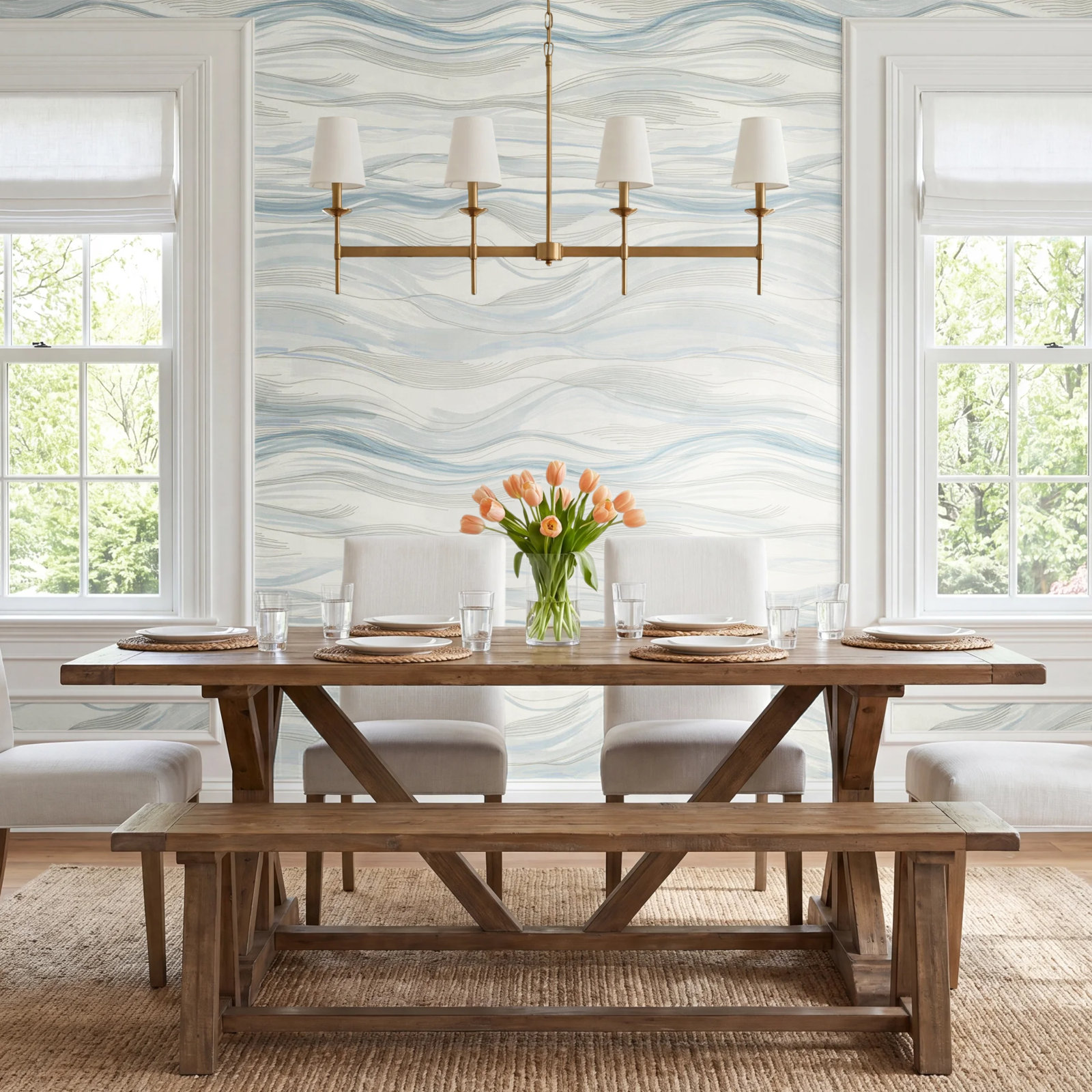 Almira Abstract Wallpaper, Blue