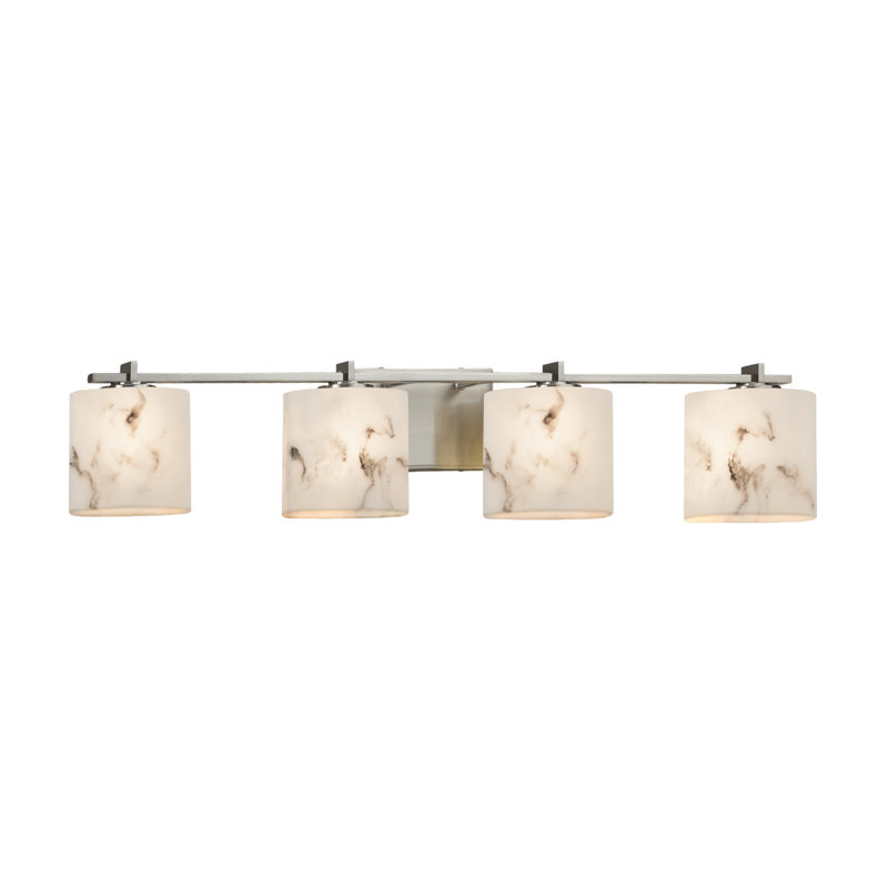 Abat-jour de meuble-lavabo rectangulaire 4 lumières Donatelli, Nickel brossé