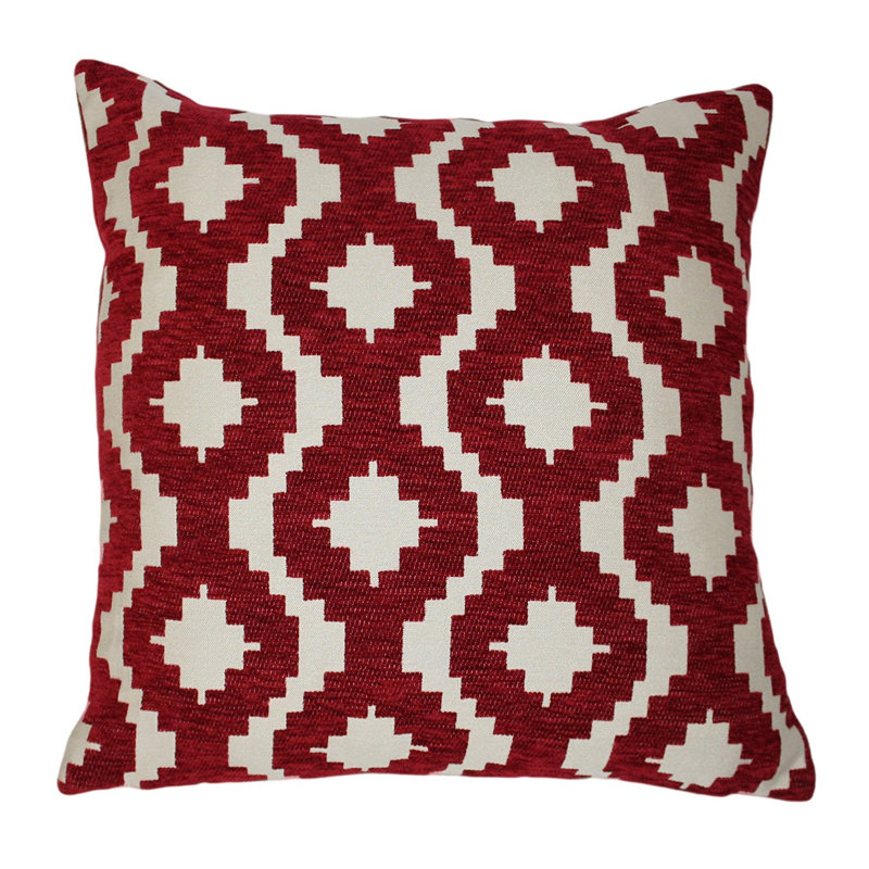 Arizona Geometric Square Cushion Cover, 49 x 49 cm, Red