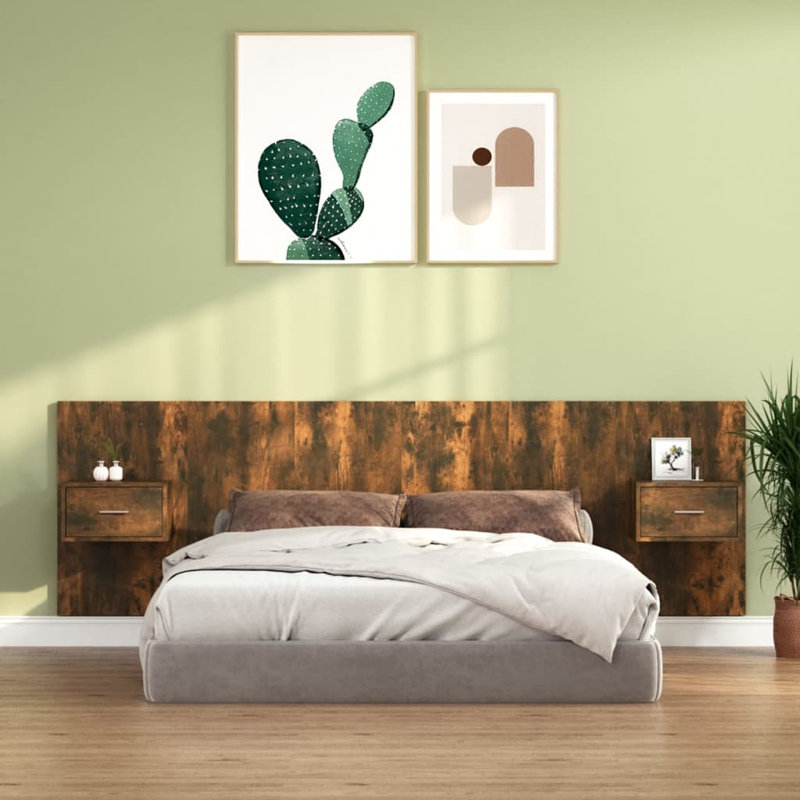 Jamad UK Double - DE 135 X 190 Cm Headboard, Smoked Oak, Kingsize (5')
