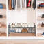 Range-chaussures avec rangement Storage Maniac, range-chaussures empilable pour placard, range-chaussures pour porte d'entrée, range-chaussures réglable pour le garage, range-chaussures pour la porte d'entrée, range-chaussures en métal, 2 niveaux noir