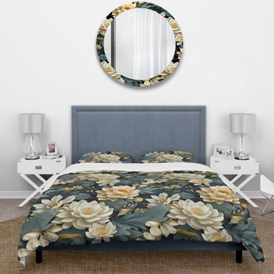 Damask Dahlia Retreat Floral Duvet Cover