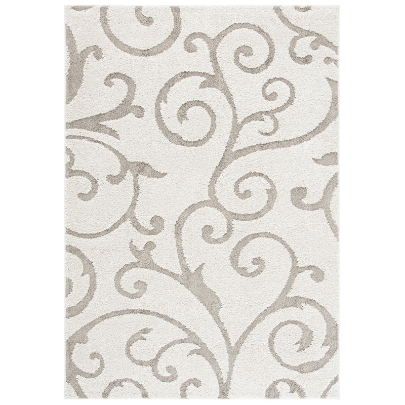 Benedetti Damask Hand Woven Area Rug, Rectangle 69 x 122 cm, Cream/Beige