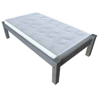 Gray Solid Wood Twin Bed Frame