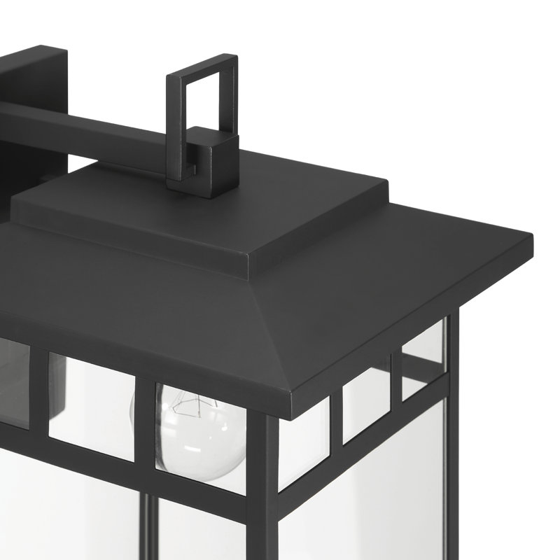 Hunter Yancy House Outdoor 1 Light Large 17 Inch Wall Light, 17” H x 9” W x 10.5” D, Black