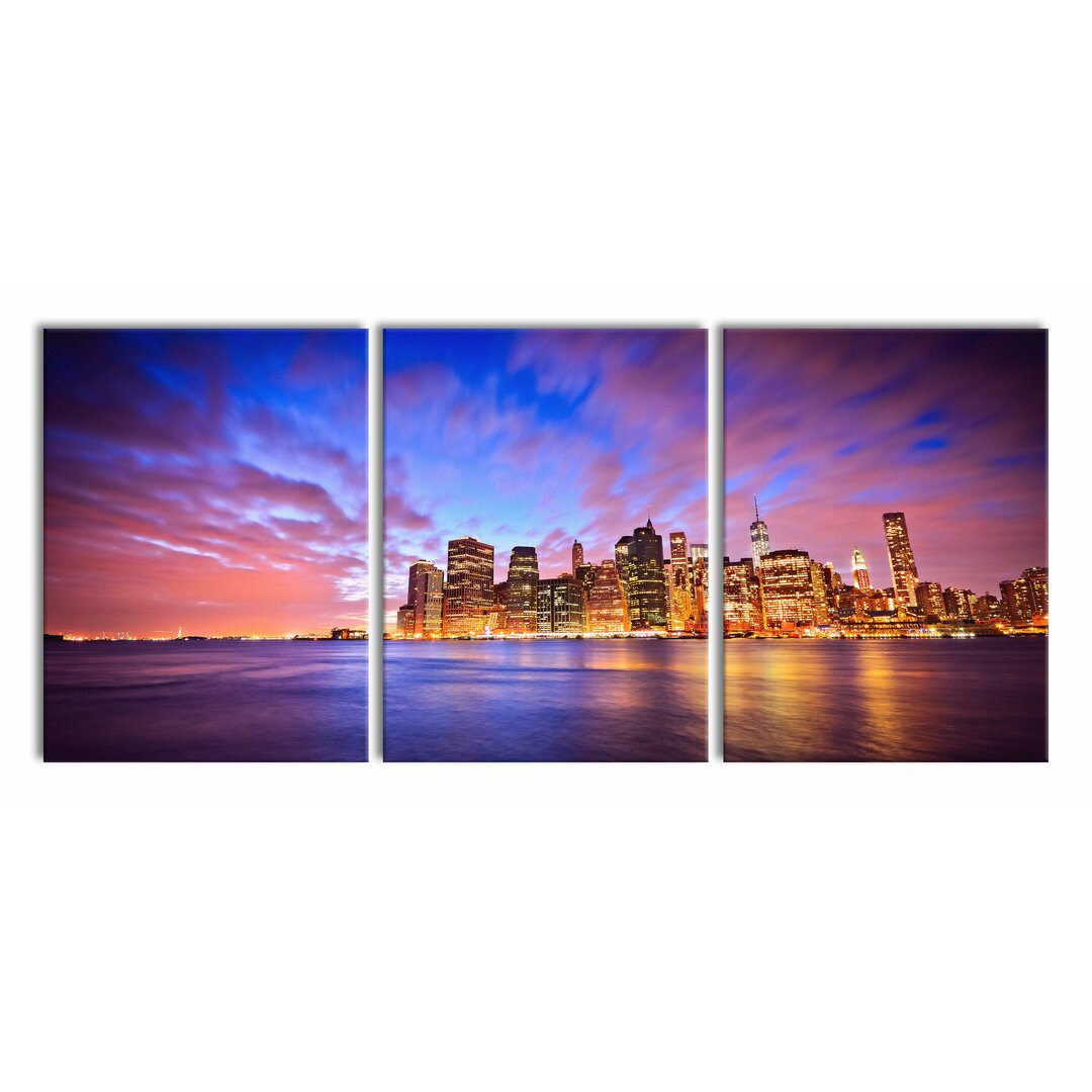 3-tlg. Leinwandbilder-Set Skyline New York