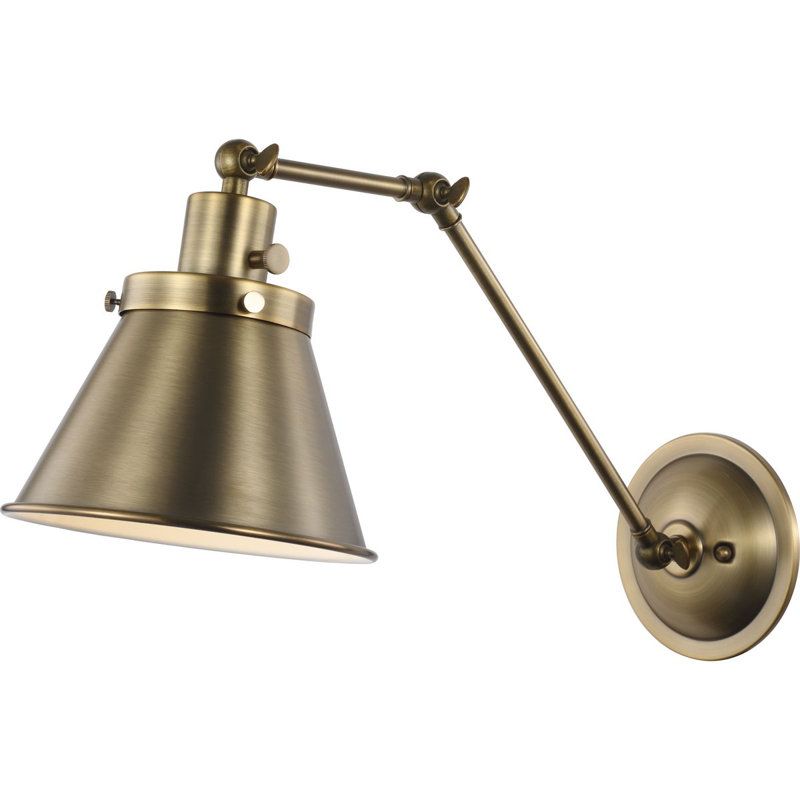 Oakpark Swing Arm Sconce, Vintage Brass