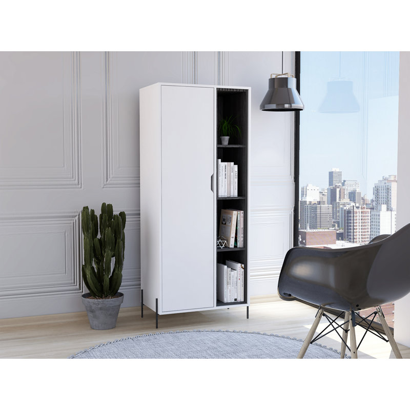 Saige 1 -Door 6 -Shelf Storage Cabinet