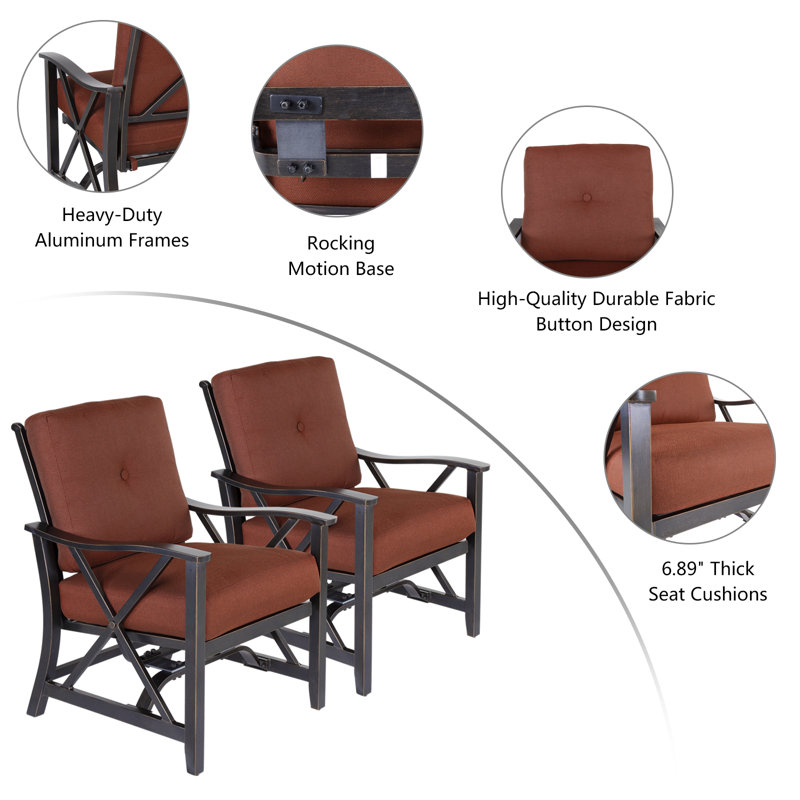 Fauteuil de salle à manger d'extérieur avec coussin Ayveon