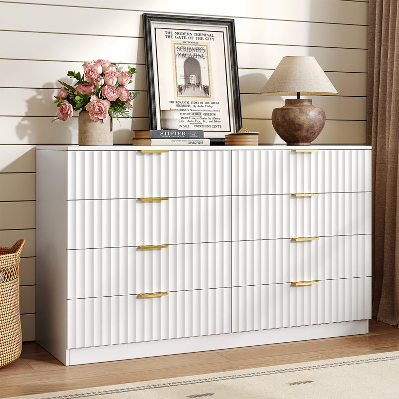 Commode 8 tiroirs Ishiro, Blanc