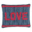Love Resist Applique Indigo Decorative Pillow-1467547619