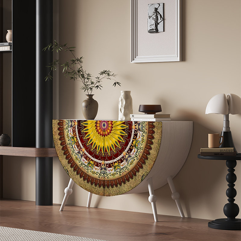 Armoire de rangement en demi-cercle, Blanc