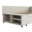 Lit plateforme simple tapissier en forme de L avec rangement et tiroirs-113432486