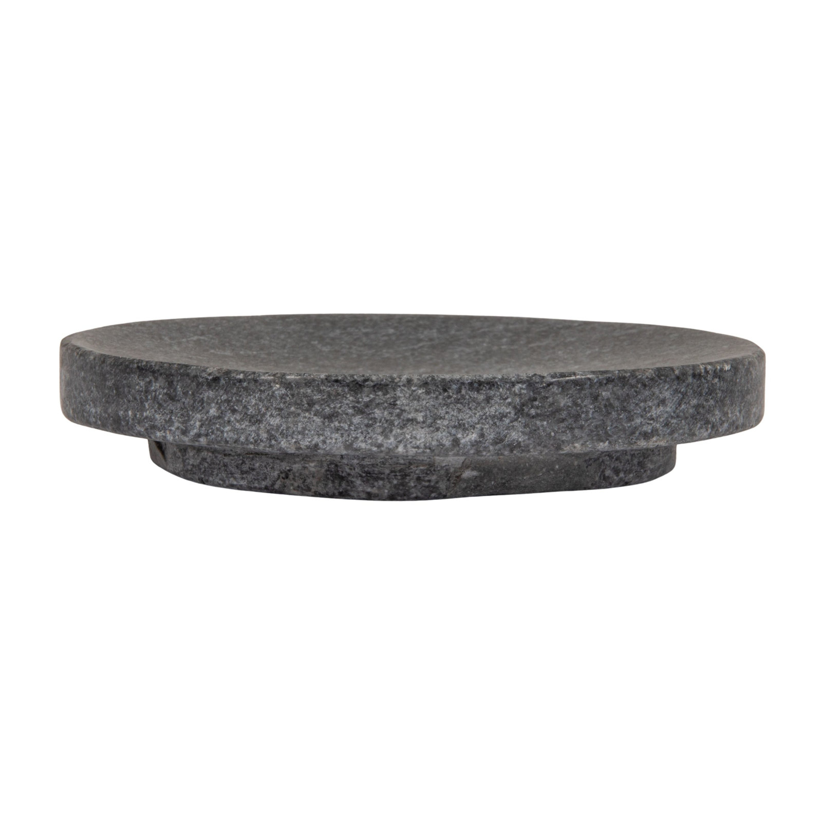 Marble Round Soapdish, Black