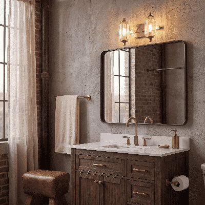 Nunley 2-Light Bathroom Vanity Light in Brass