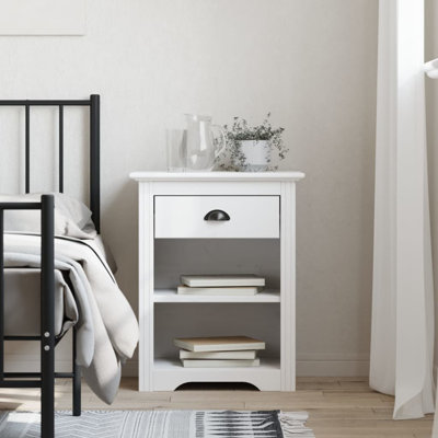 Marlow Home Co. Bedside Cabinet BODO 53X38.5X67 Cm Solid Wood Pine