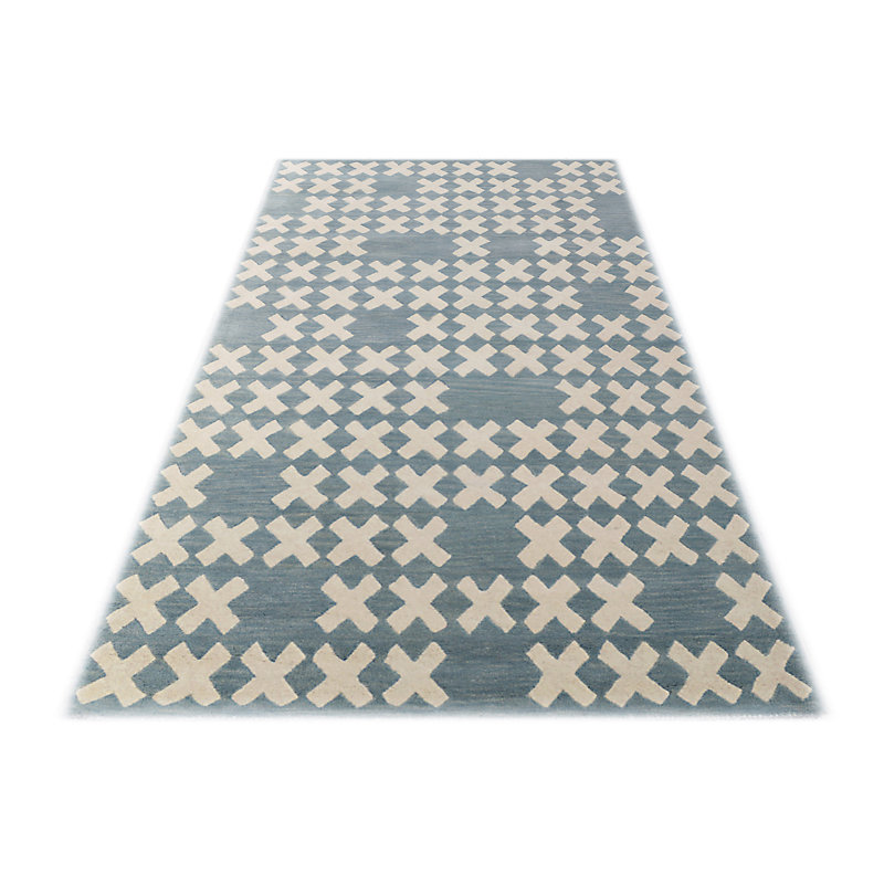System Geometric Wool Hand Woven Area Rug, Rectangle 153 x 244cm