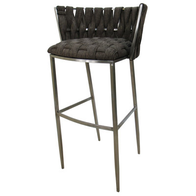 Loken Barcelona Extra Tall 34" Stainless Steel Bar Stool - Mojeva Grey