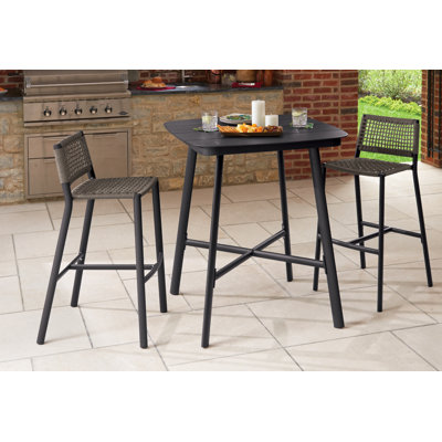 Eiland Square 2 - Person 36" Long Powder Coated Aluminum Dining Set by Oxford Garden