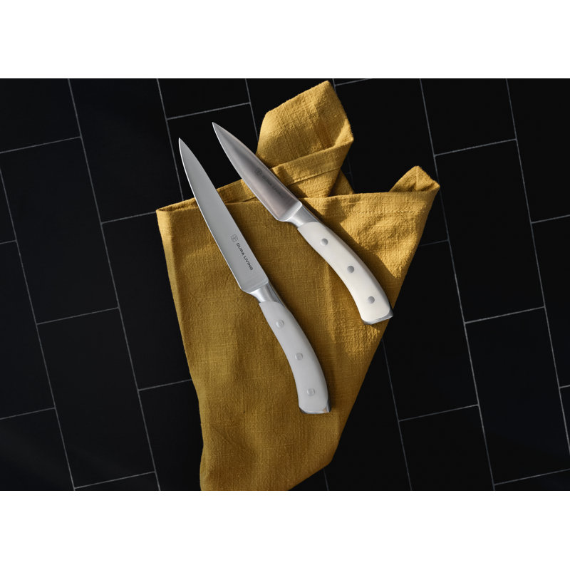 Dura Living 2 Piece High Carbon Stainless Steel Assorted Knife Set, Crème