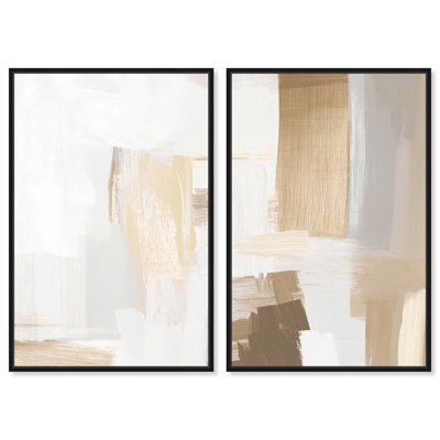 «Tactile Textures I», ensemble de 2 toiles abstraites par Art Remedy