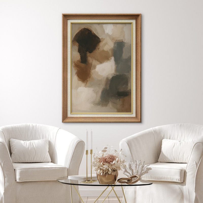 «Earth Tone Abstract», reproduction d'art encadrée sur papier, Cadre naturel de qualité supérieure