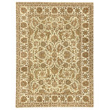 High-Quality Hand-Knotted Light Green And Ivory Area Rug