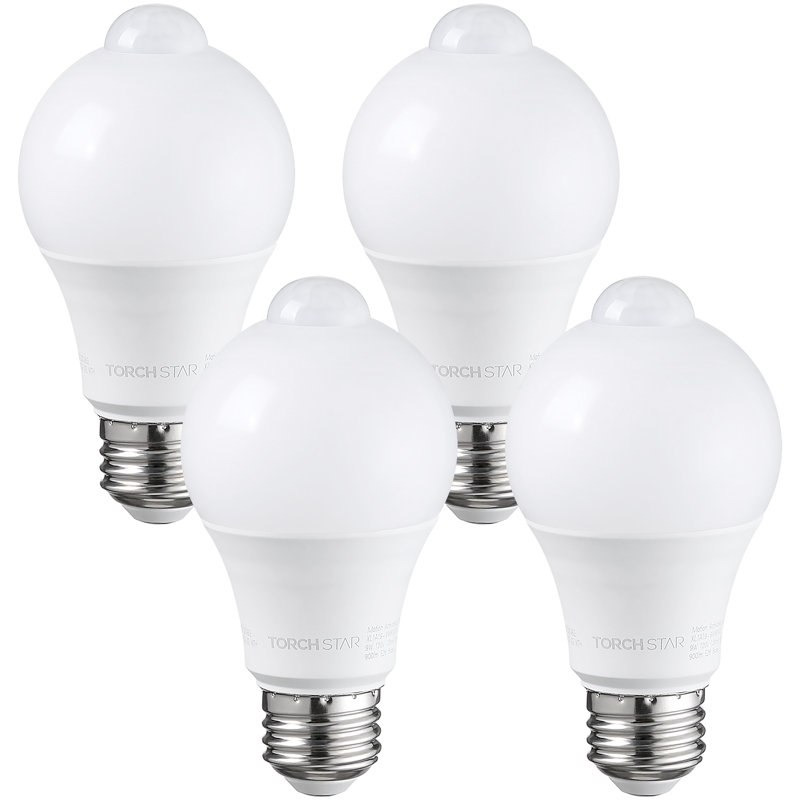 A19 Led Motion Sensor Light Bulb, 9W, 900Lm, E26 Base, Ul Listed, 6000K Pure White, 6000 Kelvins