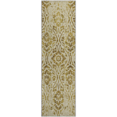 Premium Machine Washable Prisco Gold Rug