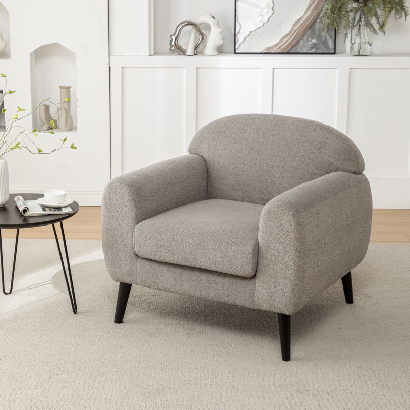 Chaise d'appoint rembourrée Bratchell, Polyester gris clair