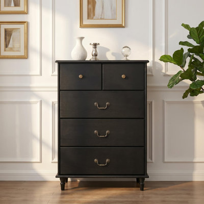Commode noire à 5 tiroirs