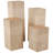 Wood Pillar Style Brown Pedestal Table With Various Sizes Set
