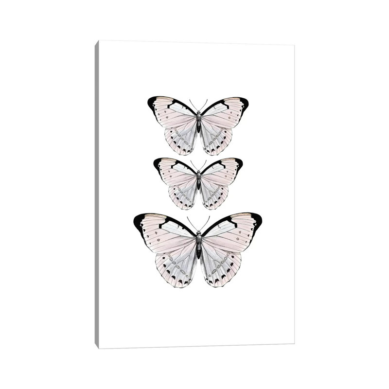 Papillion Rose 1 Piece Wrapped Canvas Painting, 66.04 cm H x 45.72 cm W x 1.91 cm D