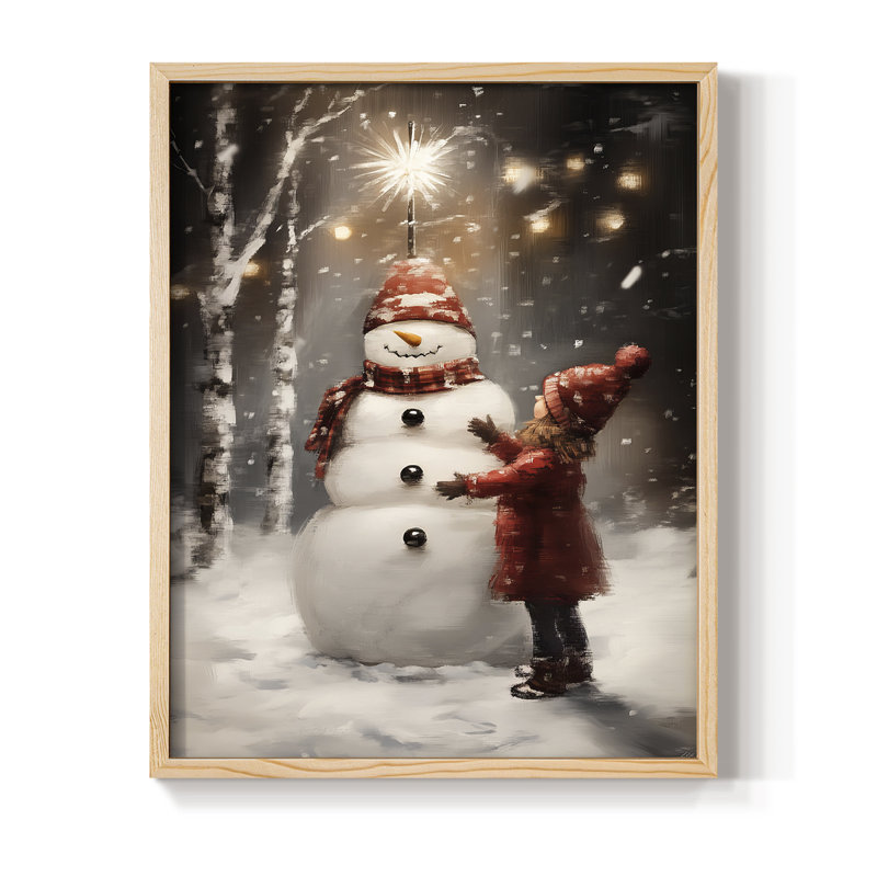Art des Fêtes de Noël - série 2-Cxxv, reproduction encadrée - bois massif, H 11 po x l 9 po, Naturel