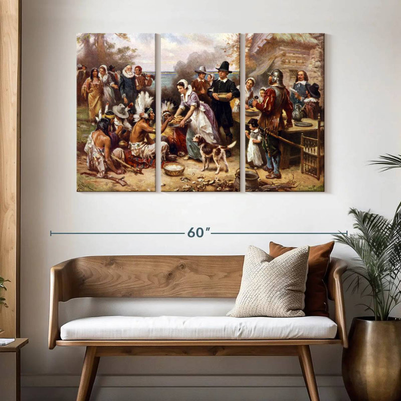 Lelend The First Thanksgiving, 32" H x 50" W