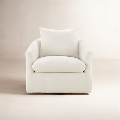 Menta Linen Swivel Barrel Chair