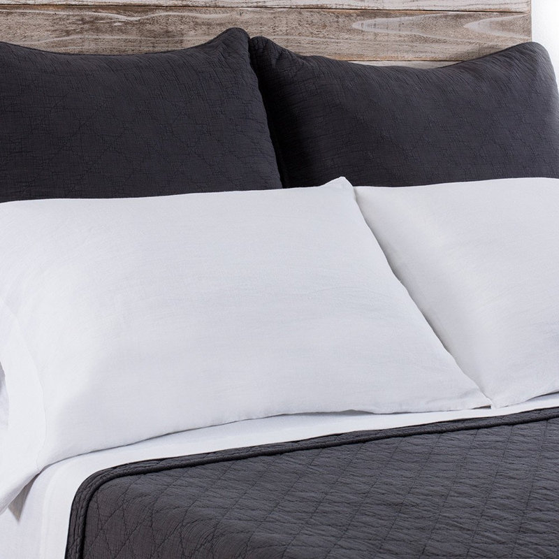 Huntington Cotton Sham, King Coverlet, Midnight