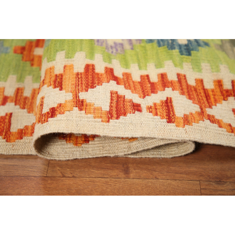 Tapis géométrique réversible en laine 5 x 6