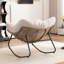Chaise d'appoint berçante rembourrée Chenille-1979175378