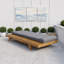 Ensemble de chaises longues en bois avec coussins et appui-tête-133232530
