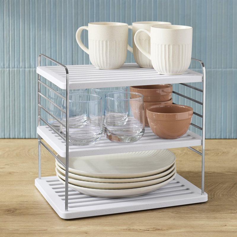 Pantry Organizers YouCopia UpSpace® Cabinet Organizer, Adjustable-Height Sturdy Kitchen Cabinet and Pantry Shelves for Cups, Plates, Spices, Dishes, Wrap and Foil Boxes, Organizing Hero Collection, Smal