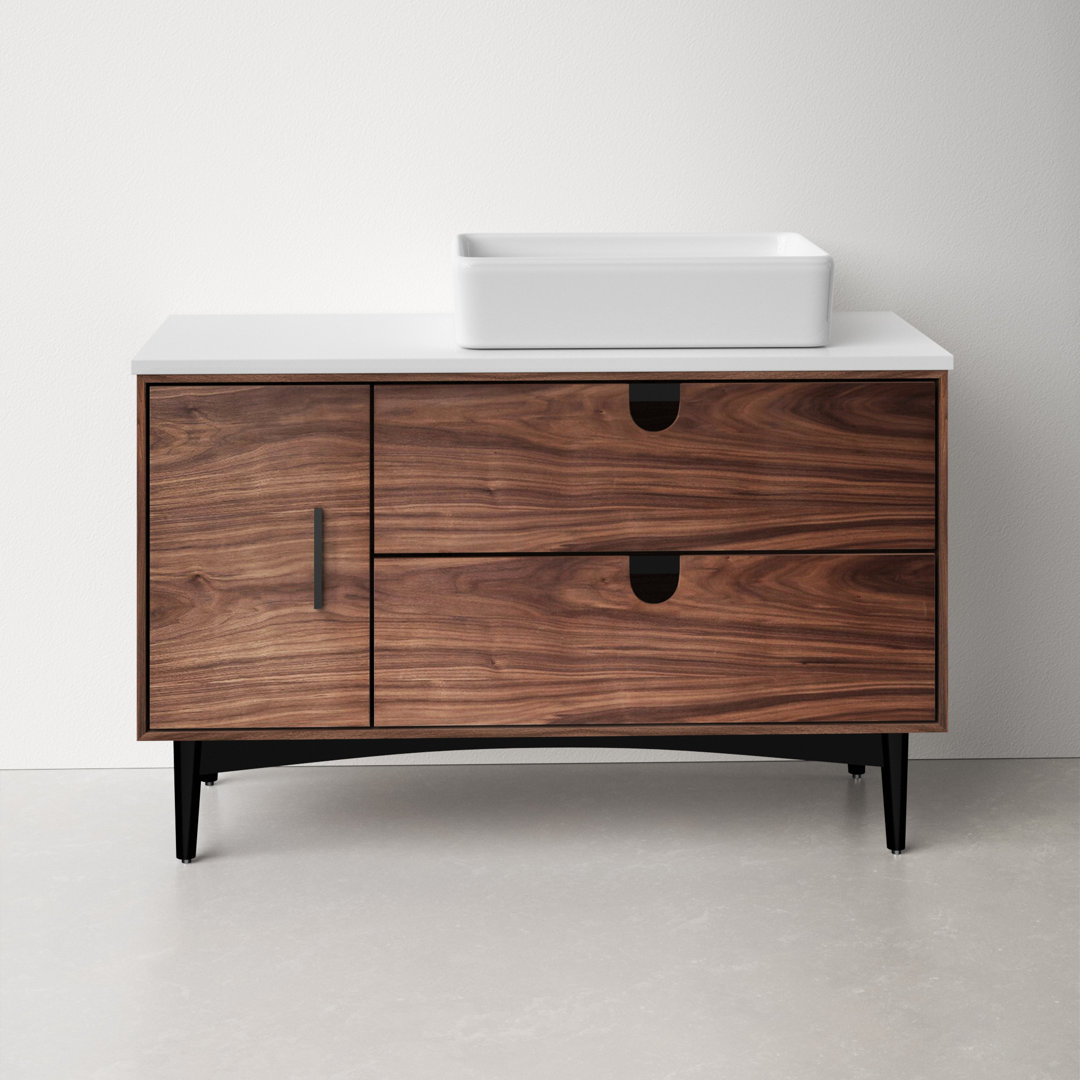 Antonina 48'' Single Bathroom Vanity with Quartz Top AllModern Base 